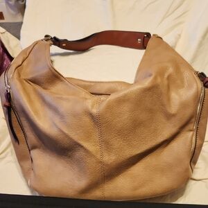 Tan Leather Hobo Bag